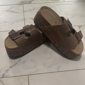 Brown Women's Slide Sandals